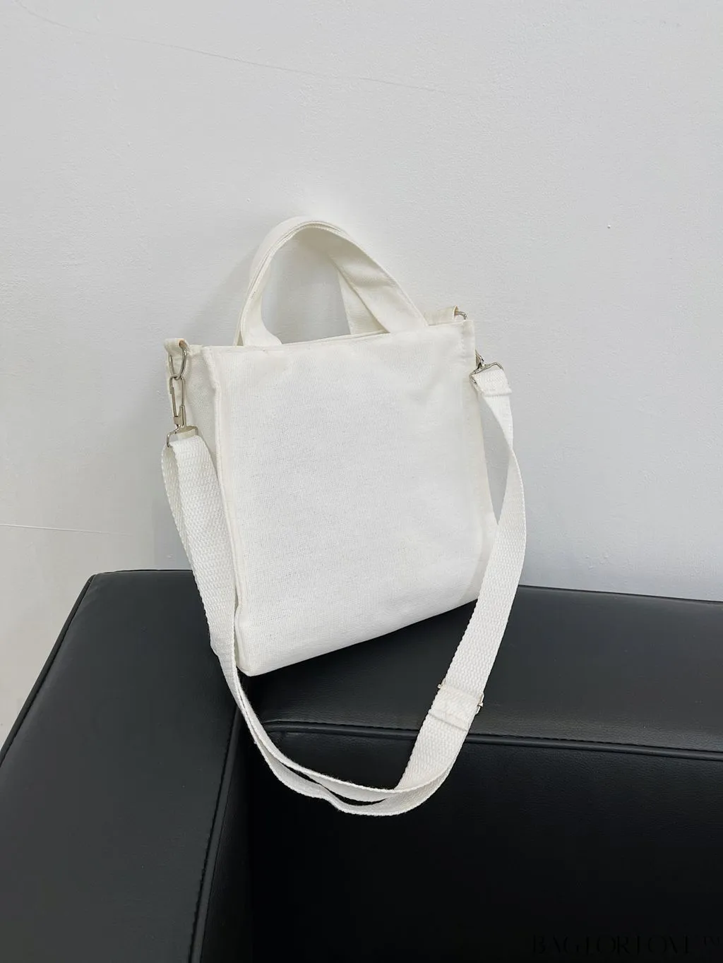 BagForLove - Contemporary Graphic Canvas Square Bag with Minimalist Letter Design