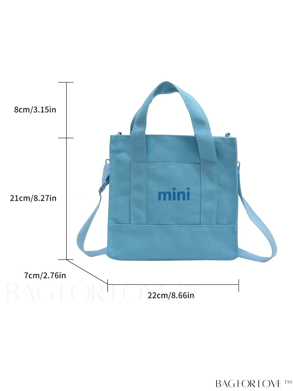 BagForLove - Contemporary Graphic Canvas Square Bag with Minimalist Letter Design