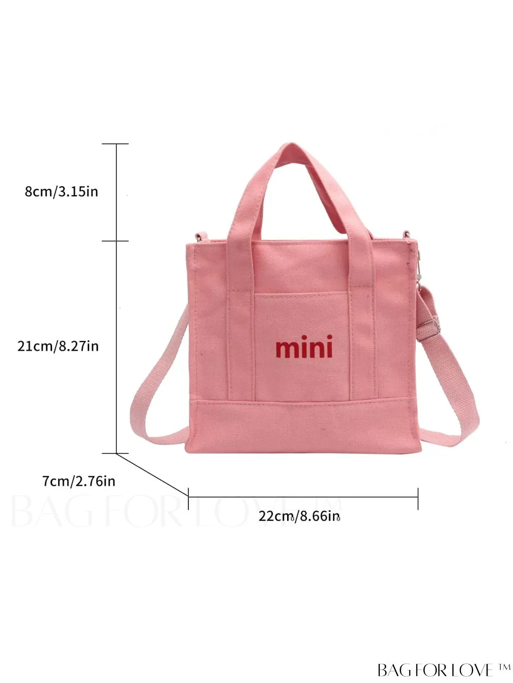 BagForLove - Contemporary Graphic Canvas Square Bag with Minimalist Letter Design
