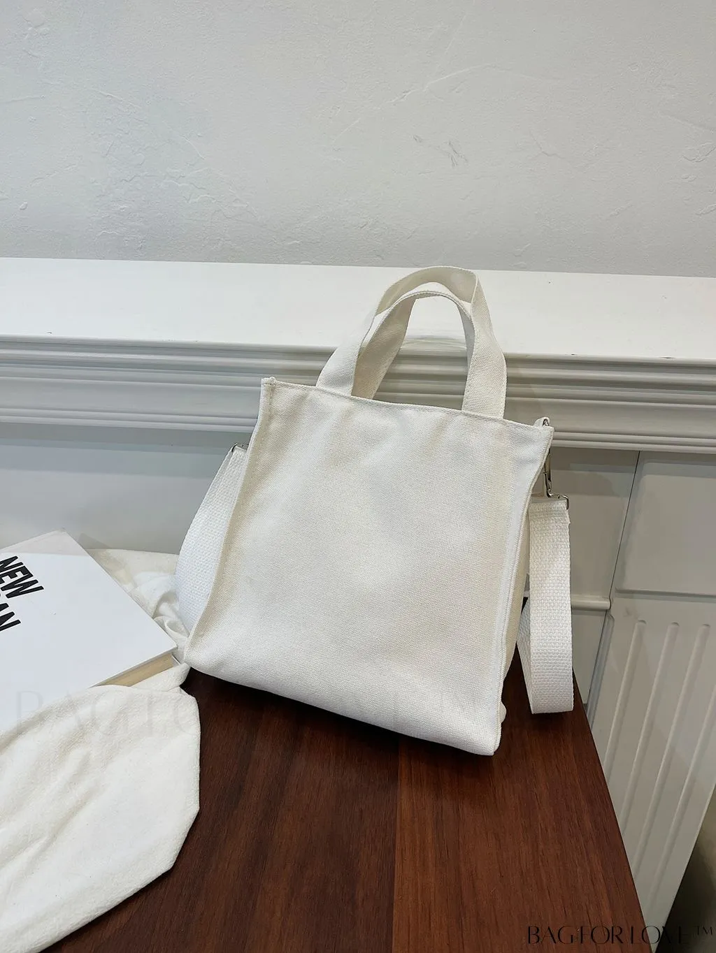 BagForLove - Contemporary Graphic Canvas Square Bag with Minimalist Letter Design