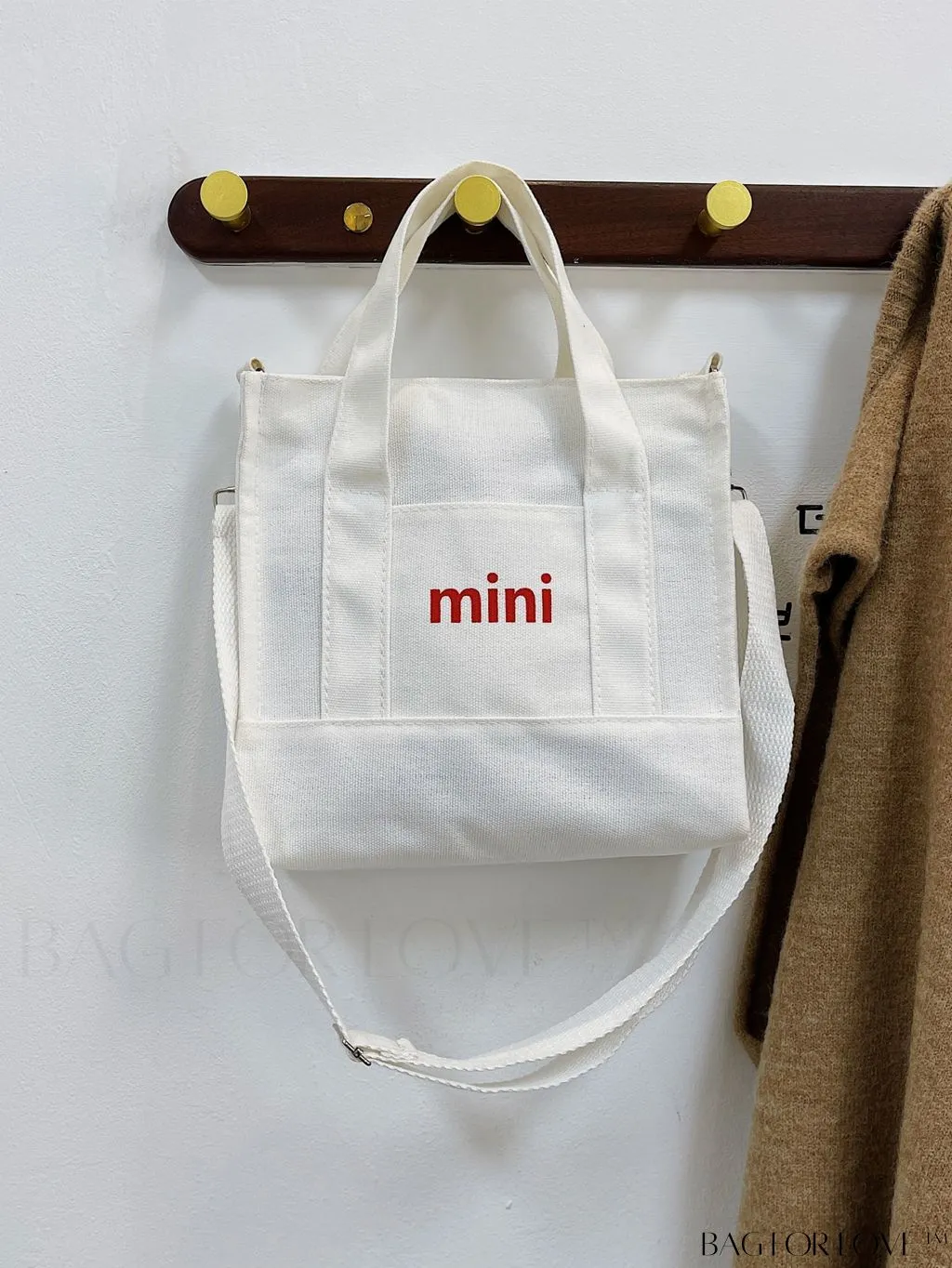 BagForLove - Contemporary Graphic Canvas Square Bag with Minimalist Letter Design