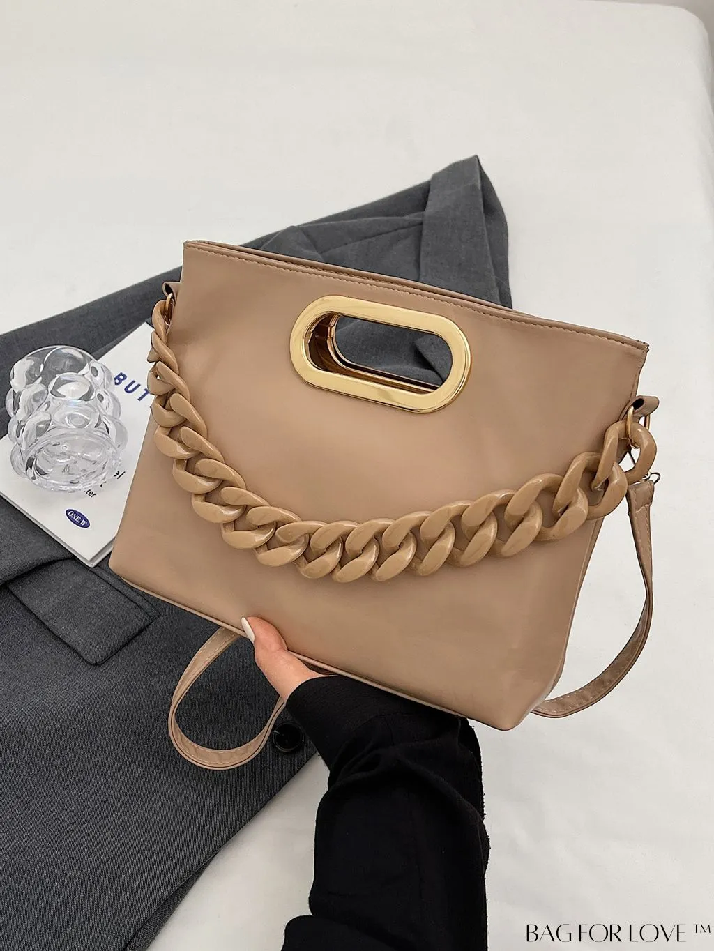 BagForLove - Contemporary Womens Solid Color Crossbody Tote Bag - A Versatile and Casual Accessory