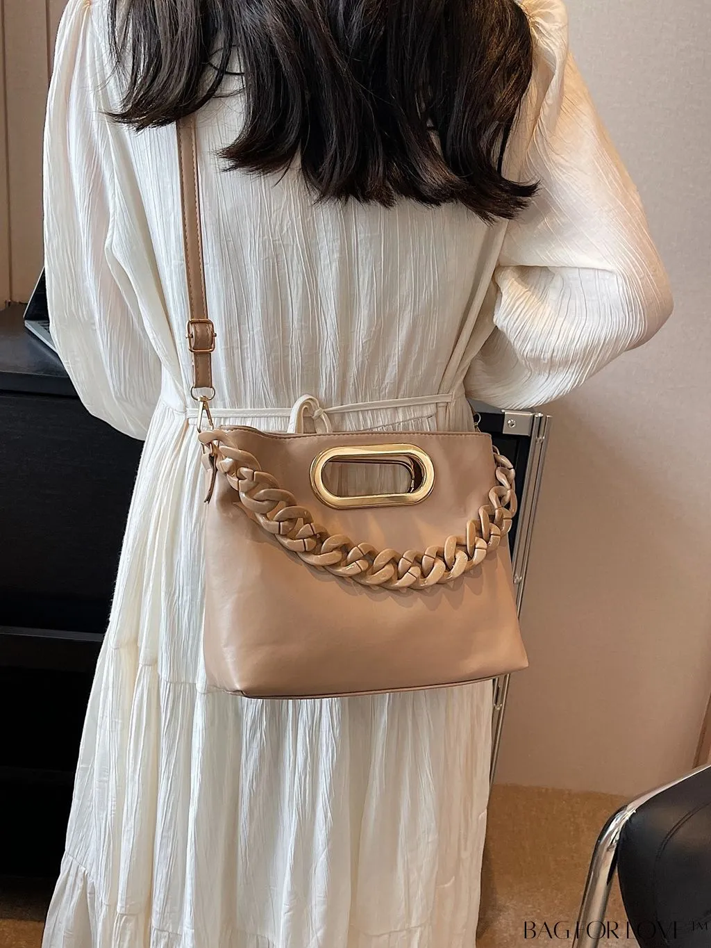 BagForLove - Contemporary Womens Solid Color Crossbody Tote Bag - A Versatile and Casual Accessory