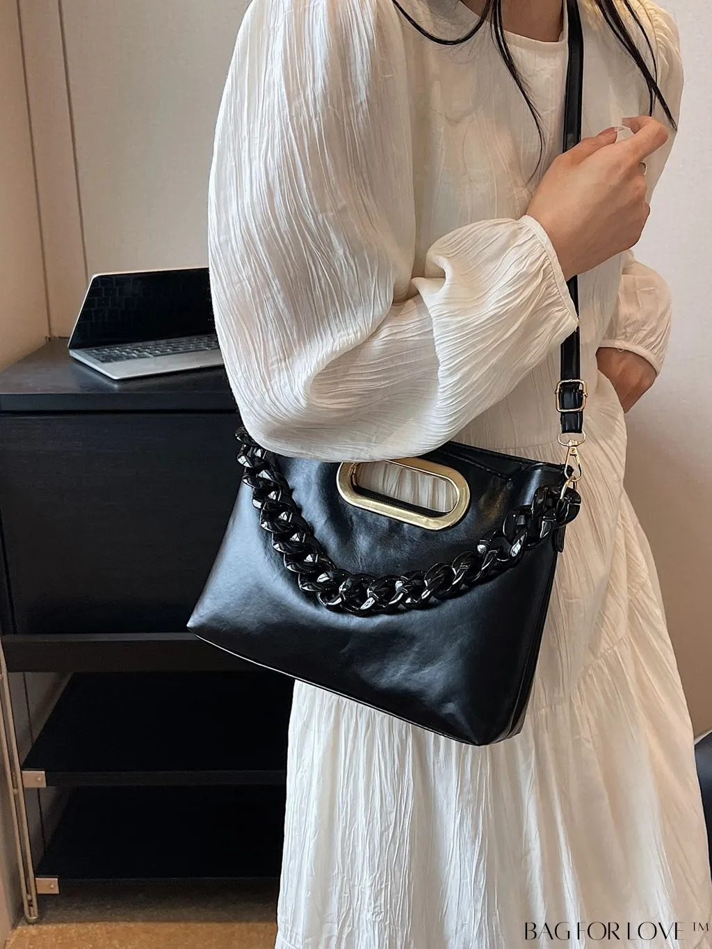 BagForLove - Contemporary Womens Solid Color Crossbody Tote Bag - A Versatile and Casual Accessory