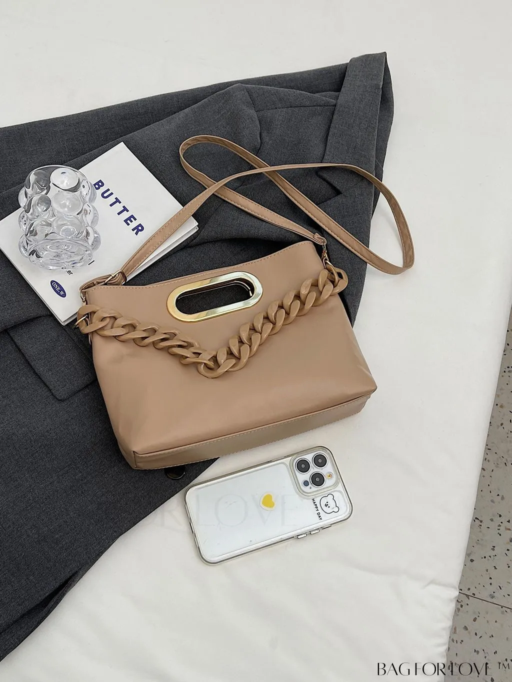 BagForLove - Contemporary Womens Solid Color Crossbody Tote Bag - A Versatile and Casual Accessory