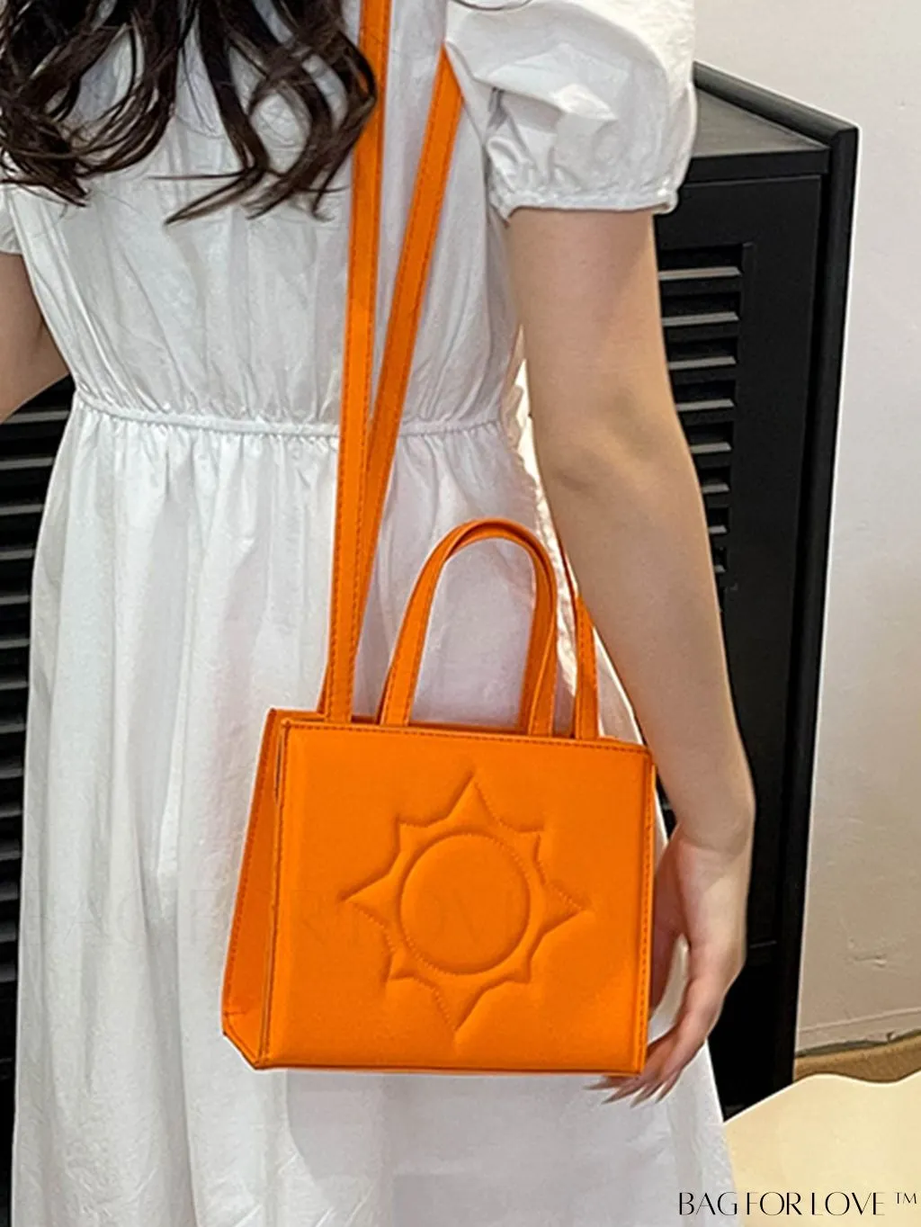BagForLove - Embossed Square Handbag: Classic Minimalist Shoulder, Crossbody Bag in Solid Colors