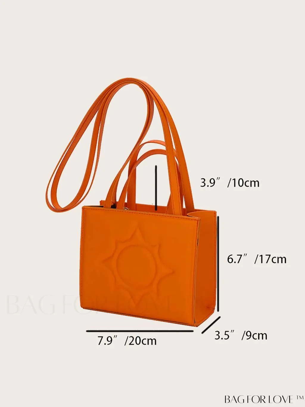 BagForLove - Embossed Square Handbag: Classic Minimalist Shoulder, Crossbody Bag in Solid Colors