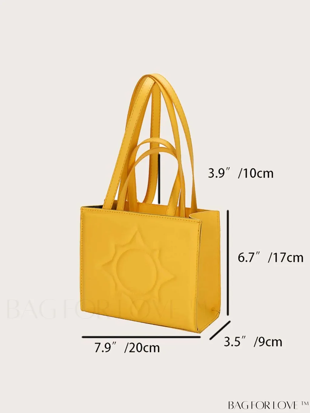 BagForLove - Embossed Square Handbag: Classic Minimalist Shoulder, Crossbody Bag in Solid Colors