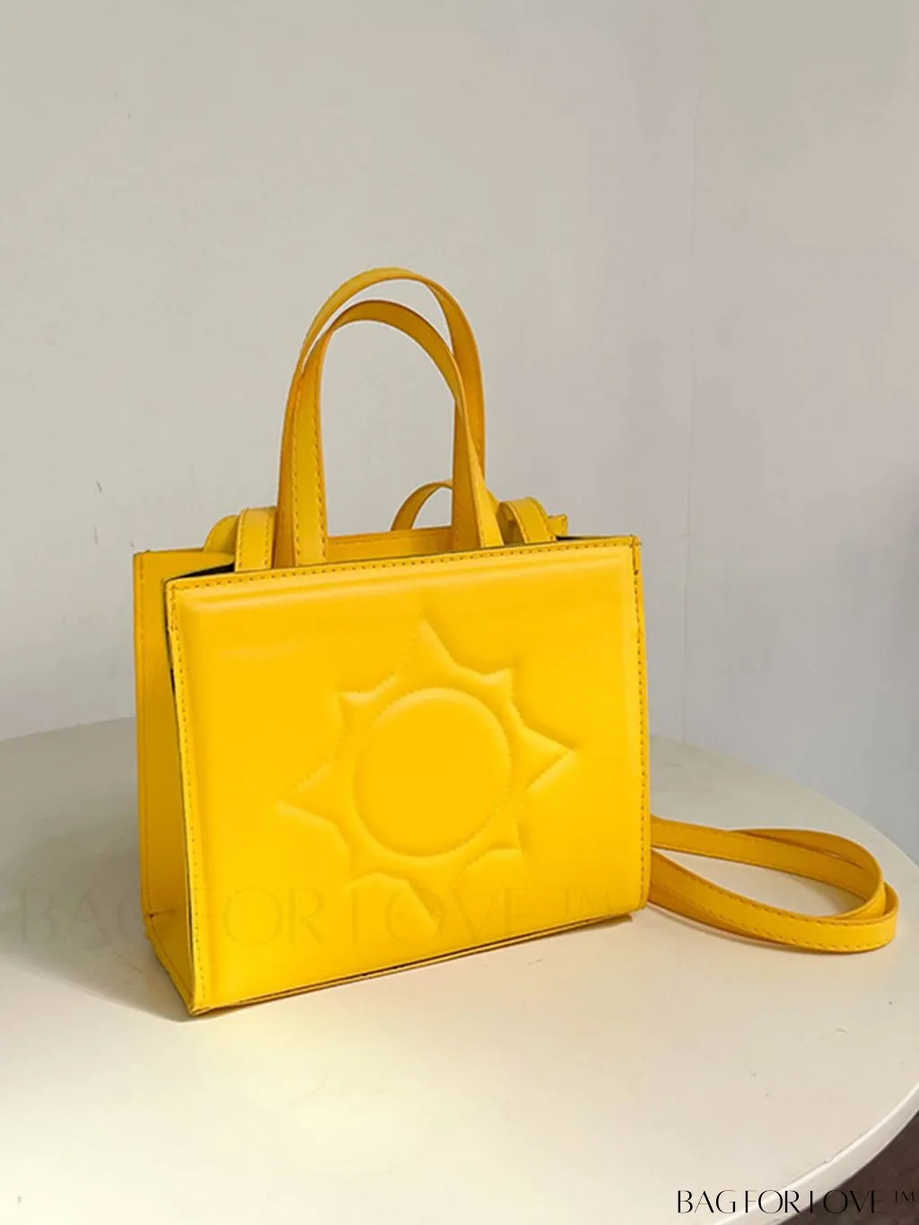BagForLove - Embossed Square Handbag: Classic Minimalist Shoulder, Crossbody Bag in Solid Colors