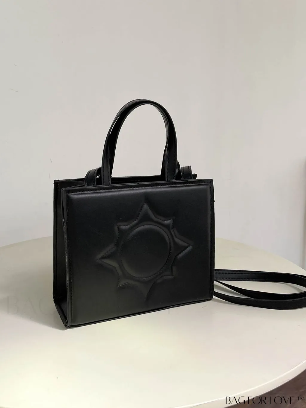 BagForLove - Embossed Square Handbag: Classic Minimalist Shoulder, Crossbody Bag in Solid Colors