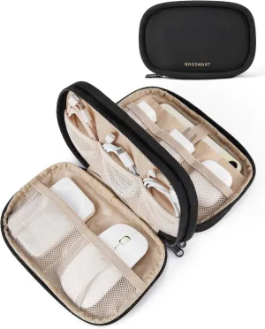BAGSMART Electronics Organizer Travel Case, Cord Organizer for Women, Travel Cable Bag (Black)