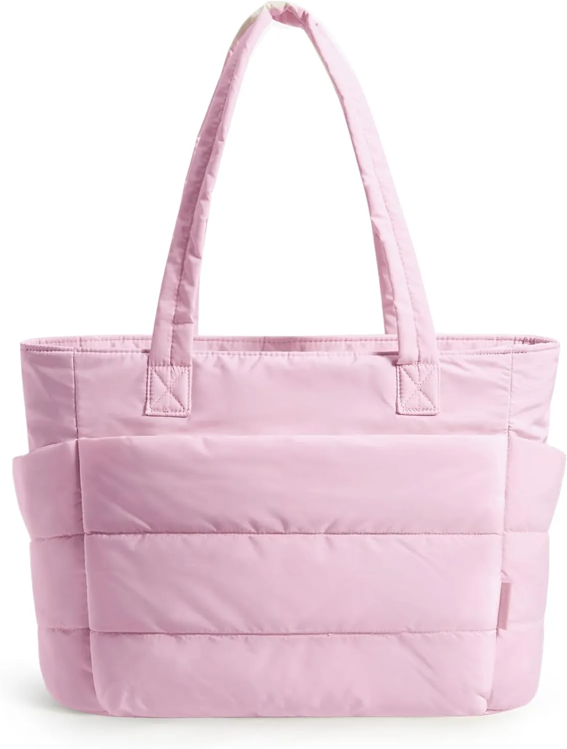 BAGSMART Tote Bag for Women, Lightweight Puffy Tote Bag with Compartments, Quilted Shoulder Bag Handbag for Travel, Work