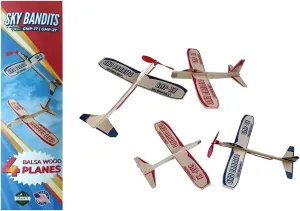 Balsa Wood Airplane Kits |Gliders And Propeller Plane Toys Set | Set Of 4 Wooden Airplane | 2 Rubberband Powered Propellor Planes And 2 Balsa Wood Glider Planes | Model Toy Airplane Kit