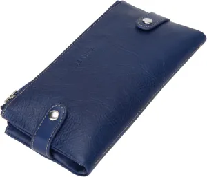 Banuce Full Grains Italian Leather Long Bifold Wallet for Women Clutch Purse Zipper Multi Card Organizer