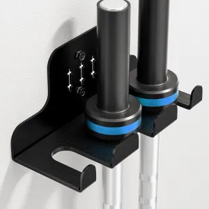 Barbell Wall Holder,Olympic Hanger,Garage Gym Bar Wall Rack,Vertical Barbell Mount Rack,Space Saving Commercial or Home Gym Accessory,Holds Under 33mm Bar Size(Black)
