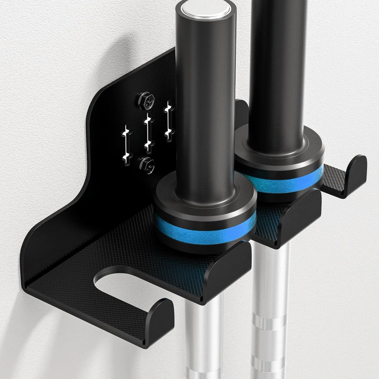 Barbell Wall Holder,Olympic Hanger,Garage Gym Bar Wall Rack,Vertical Barbell Mount Rack,Space Saving Commercial or Home Gym Accessory,Holds Under 33mm Bar Size(Black)