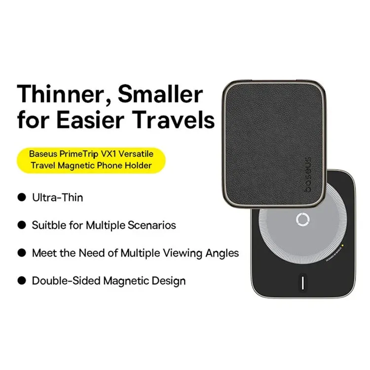 BASEUS Primetrip VX1 Versatile Travel Magnetic Phone Holder Foldable Car Cellphone Bracket, Black