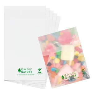 Basic Nature Translucent PLA Plastic / PBAT Lip and Tape Bag - Self-Sealing, Compostable - 4" x 3" - 100 count box