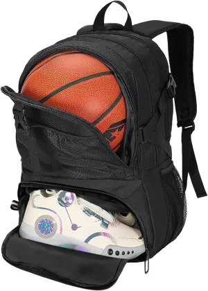 Basketball Backpack for Men-Women, Waterproof Soccer Bag with Large Shoe and Ball Compartment, Sports Equipment Bag for Volleyball, Gym, Outdoor, Travel