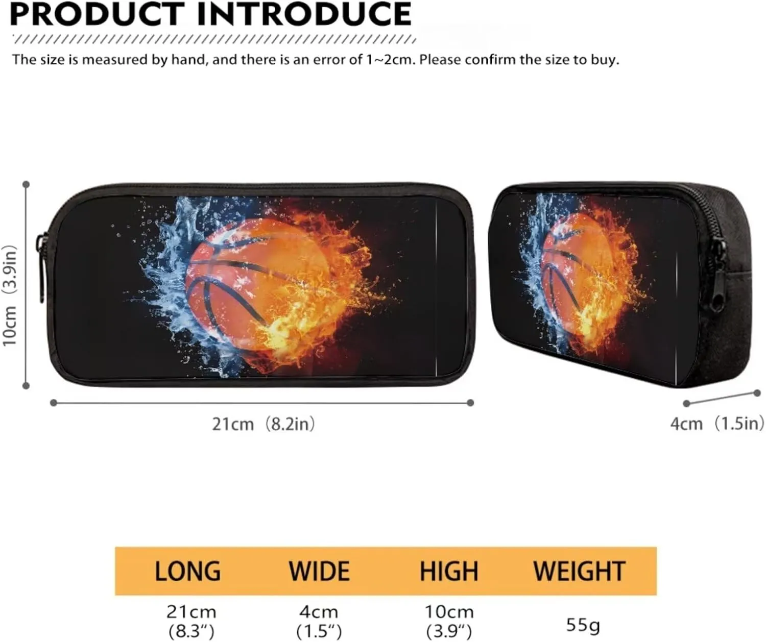 Basketball Backpack Lunchbox Set Boys 3-in-1 School Bags Set with Pencil Case Water Fire Print 10-12 Kids Large Book Bag Elementary School Daypacks Travel Backpacks