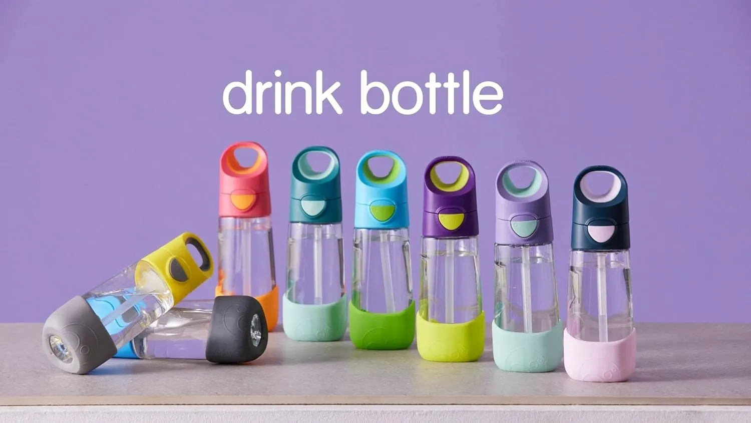 b.box 15oz Tritan Straw Bottle: Modern Water Bottle with Flip Straw for Toddlers & Kids. Spill Proof, Leak Proof, BPA Free. Great for School/Daycare or Next Step after Sippy Cups (Lemon Sherbet)