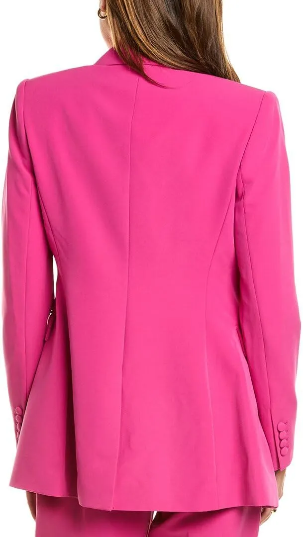 BCBGMAXAZRIA Women's Long Sleeve V Neck Single Breasted Blazer Jacket