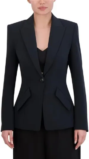 BCBGMAXAZRIA Women's Long Sleeve V Neck Slim Fit Blazer Jacket