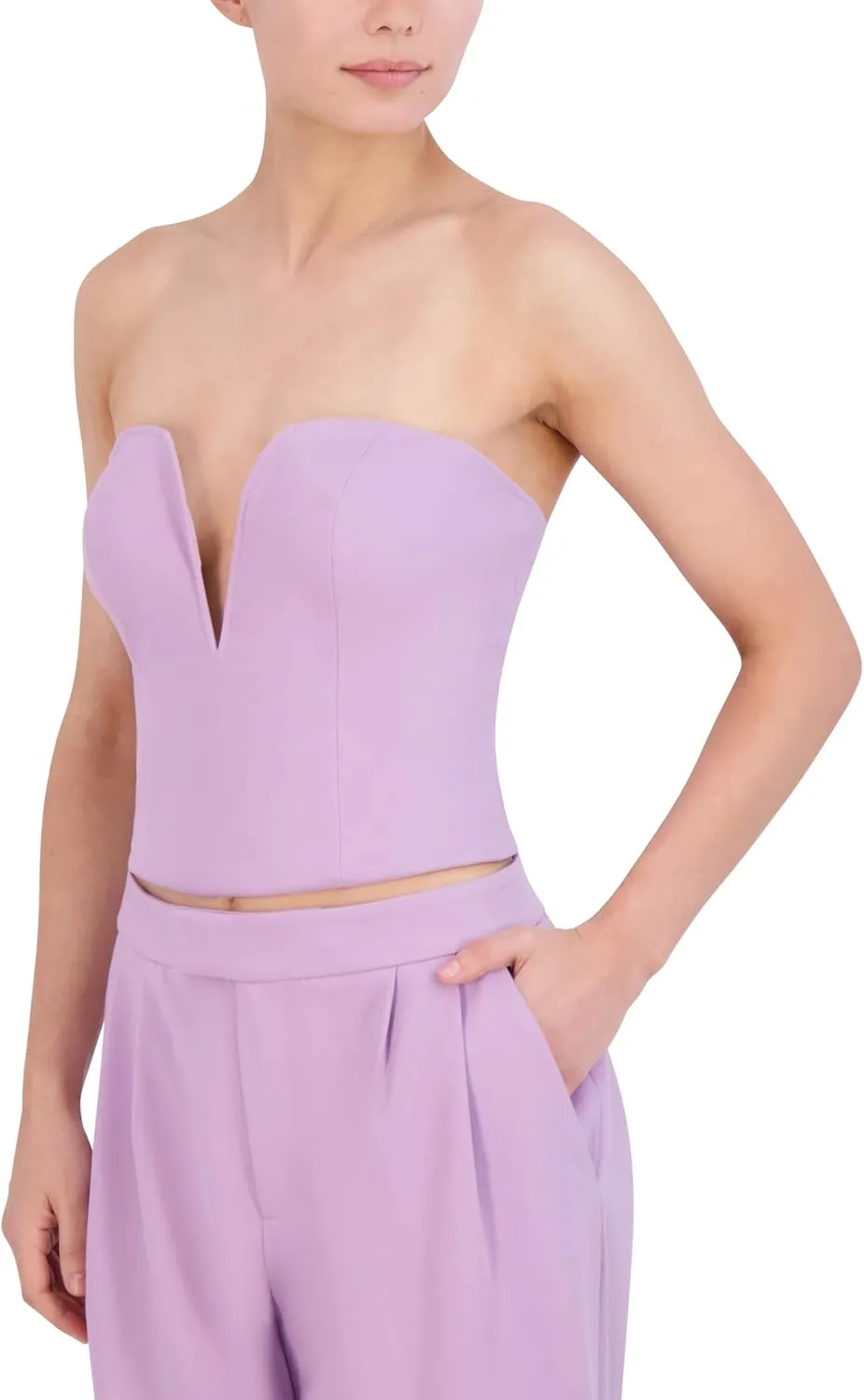 BCBGMAXAZRIA Women's Sweetheart Neck Strapless Corset Top