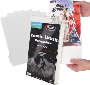 BCW Current Resealable Comic Bags & Boards | Preloaded Sleeves & Backer Boards for Modern Comics (100 Pack)