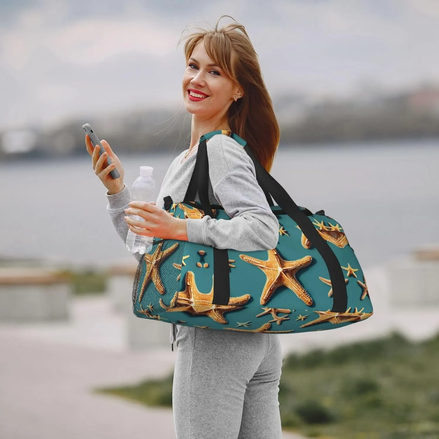 Beach Starfish Travel Bag, Weekender Bags For Women Men For Outdoor Adventures, Ideal For Camping And Hiking