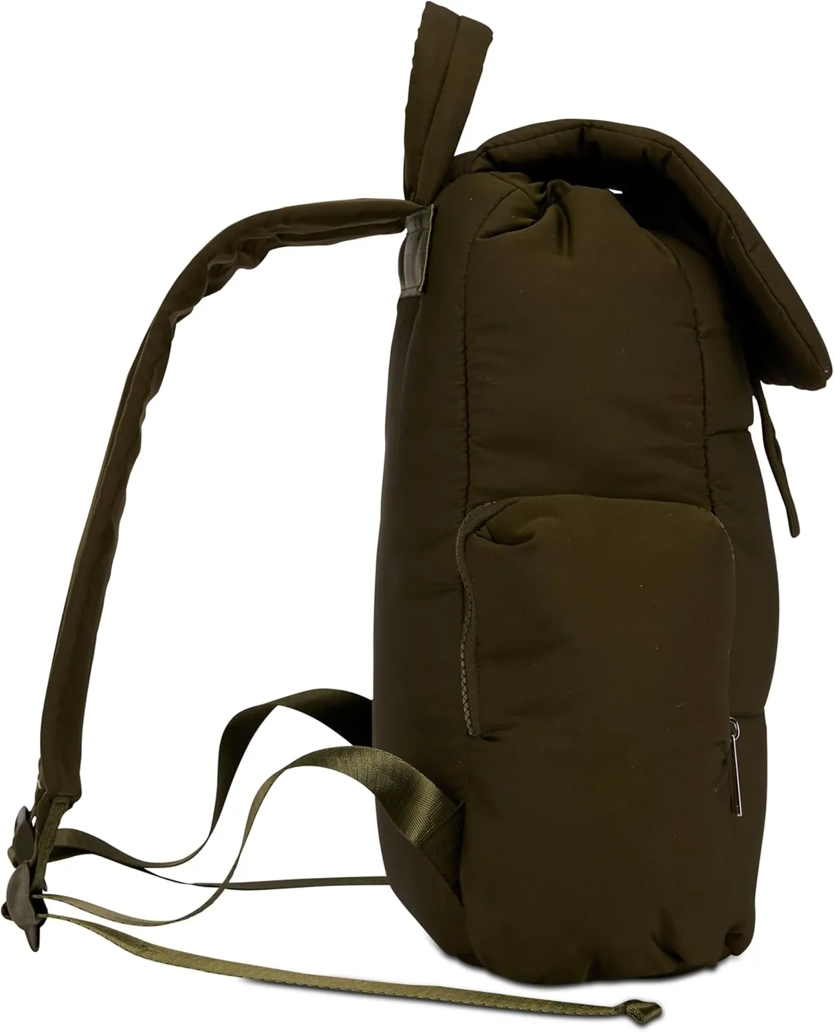 BEARPAW Women’s Backpack - Puffy Quilted Top Open Backpack for Women, Laptop Bag for Work & Travel | Fits Most 15" Laptops, Olive Night