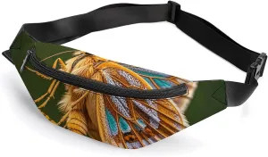 Beautiful Moth Wings Belt Bag with Adjustable Strap, Lightweight Travel Crossbody Bags, Hands-Free Mini Fanny Packs in Running Gym