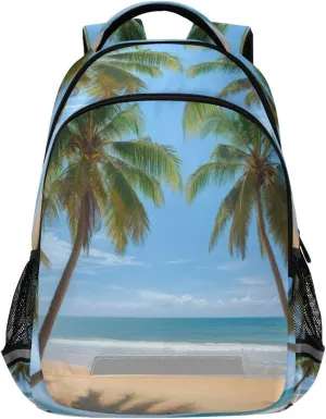 Beautiful Tropical Beach Design Waterproof Backpack - Casual Outdoor Sports Daypack with Ergonomic Shoulder Straps#62