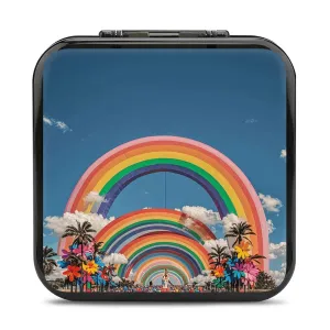 Beautiful World Rainbow Switch Game Case Switch Game Holder Cartridge Case Storage 24 Games & 2 Micro Sd Card Slots, Travel Carry Cases, Portable Games Card Storage, Hard Shell, Buckle Closure