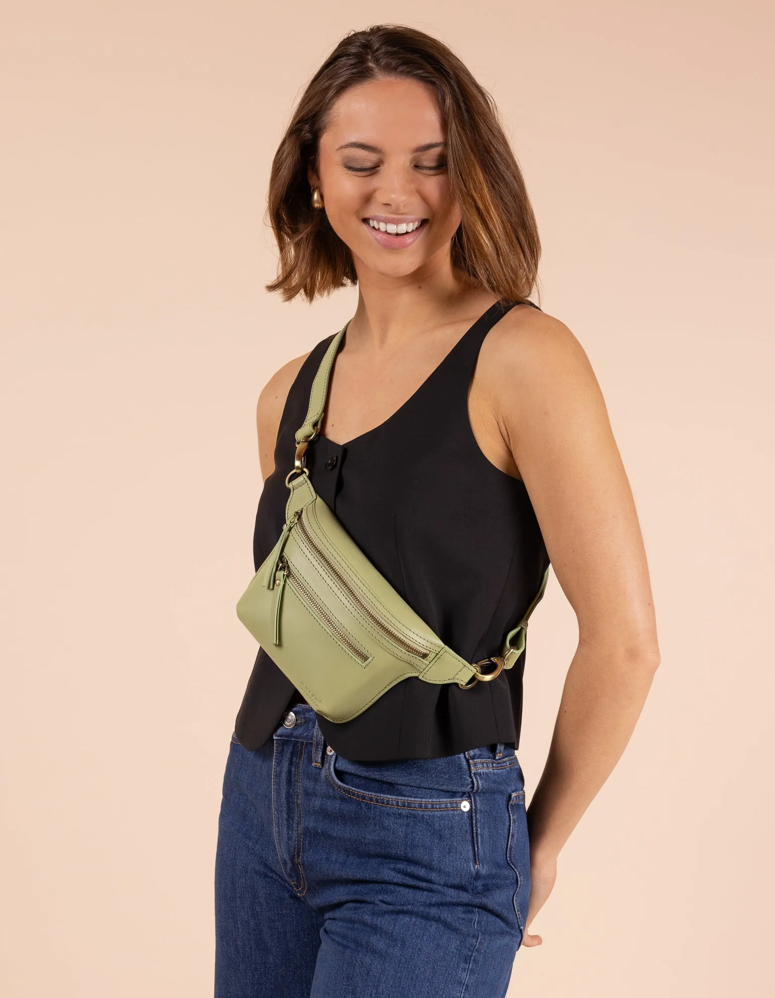 Beck's Bum Bag - Tea Green Classic Leather