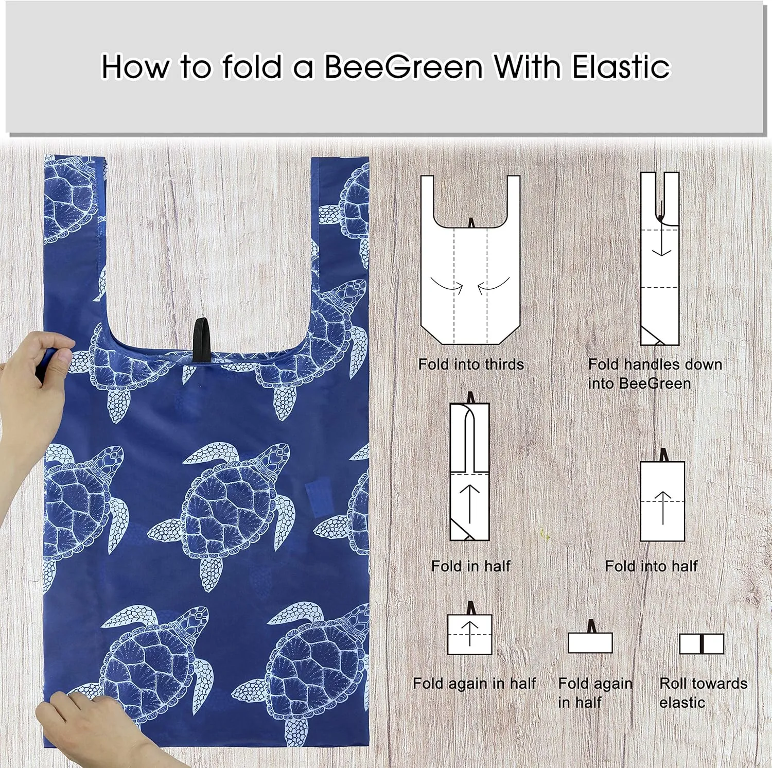 BeeGreen Animal Lover Gifts for Women Reusable Grocery Bags Foldable Shopping Totes 12 Pack Cute Holiday Bags with Handles Large Cloth Gift Bags Cute Groceries Bags Bulk Heavy Duty