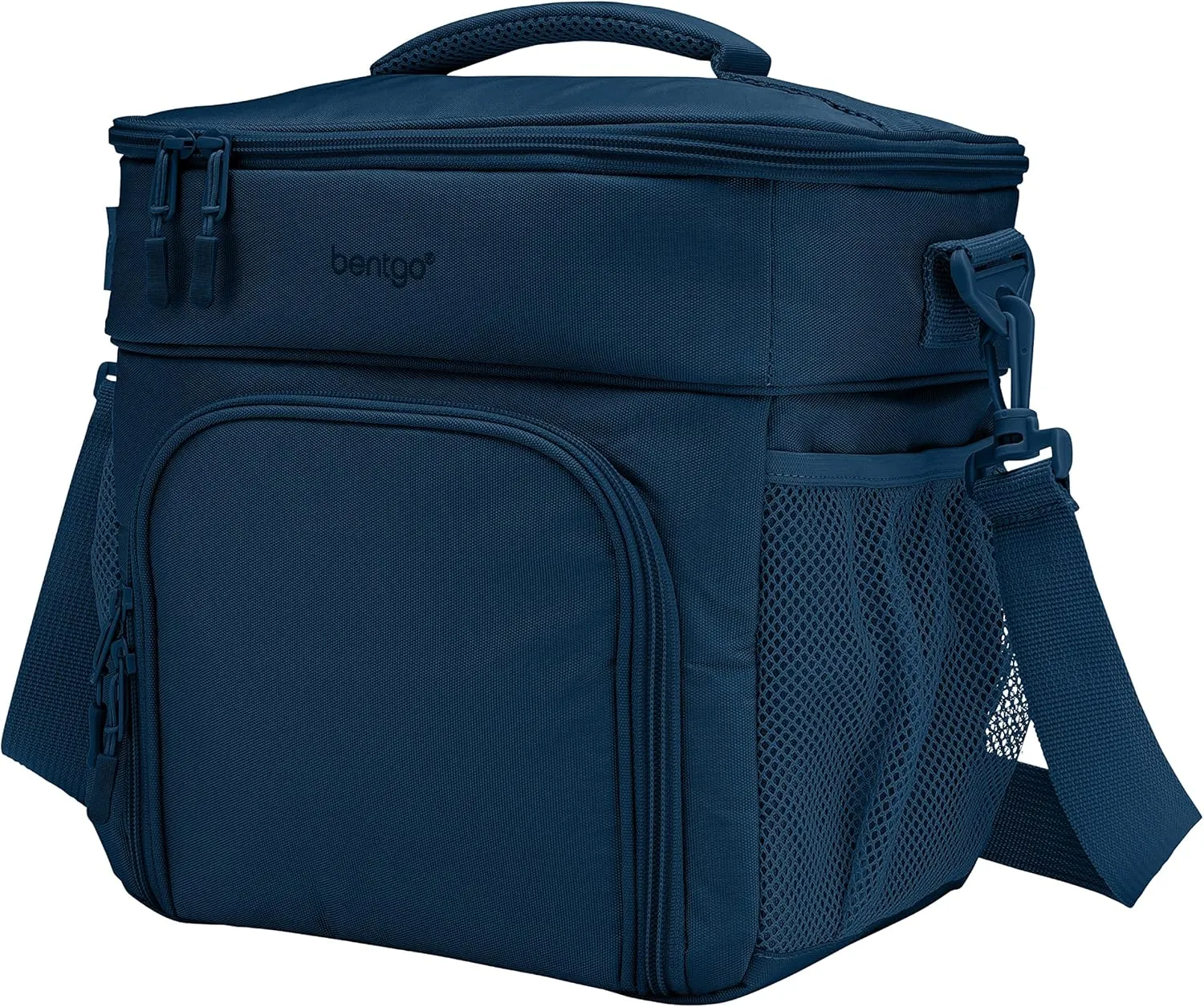 Bentgo Prep Deluxe Insulated Multimeal Bag - Lunch Box Bag, Holds 5 Meals, Premium Insulation up to 8 Hrs, Durable, Water-Resistant - Large Capacity For Adult Meal Prep (Navy Blue)