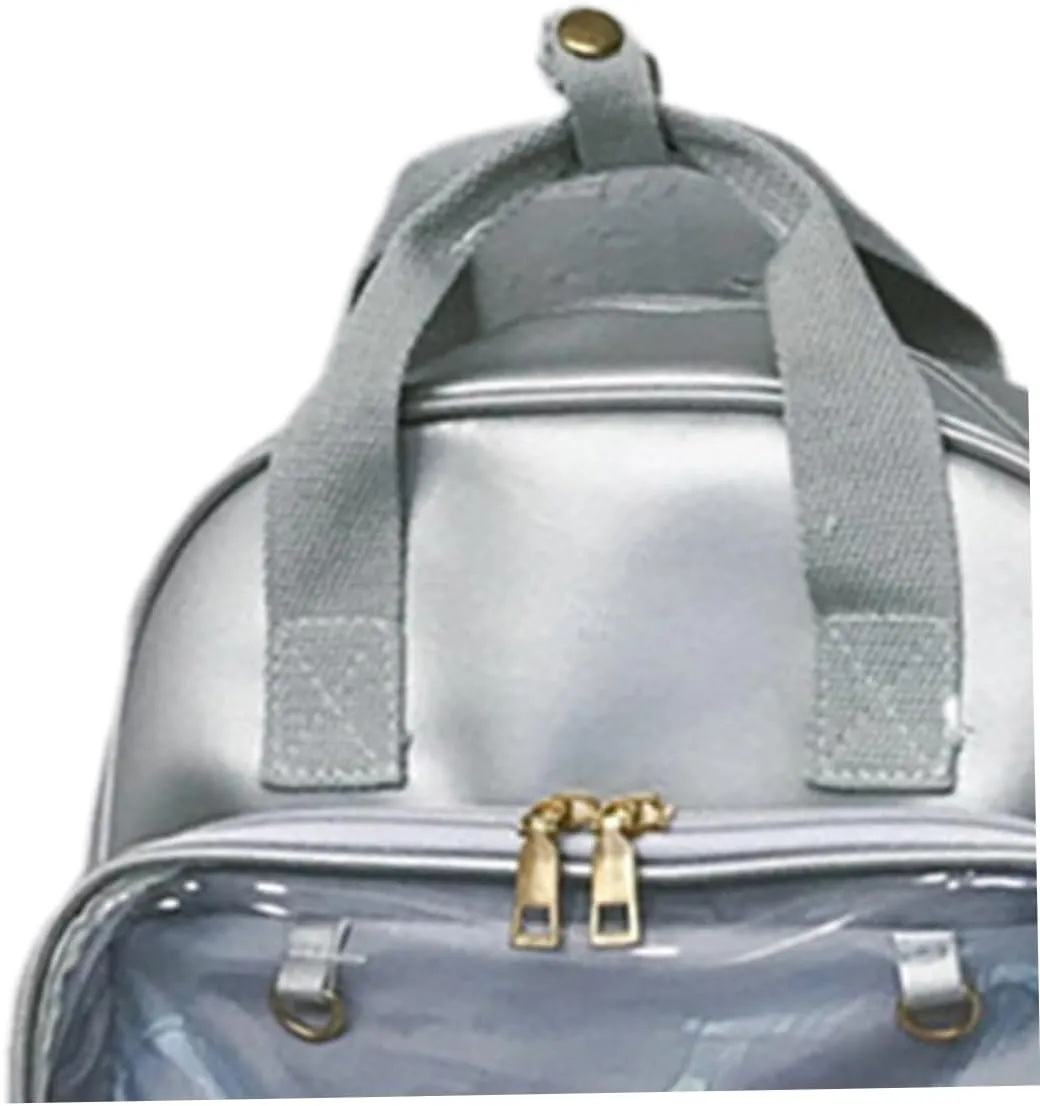 BESPORTBLE Backpacks for Girls Backpack Pvc Messenger Bag Adjustable Straps Fashion Book Bag for Women (grey)