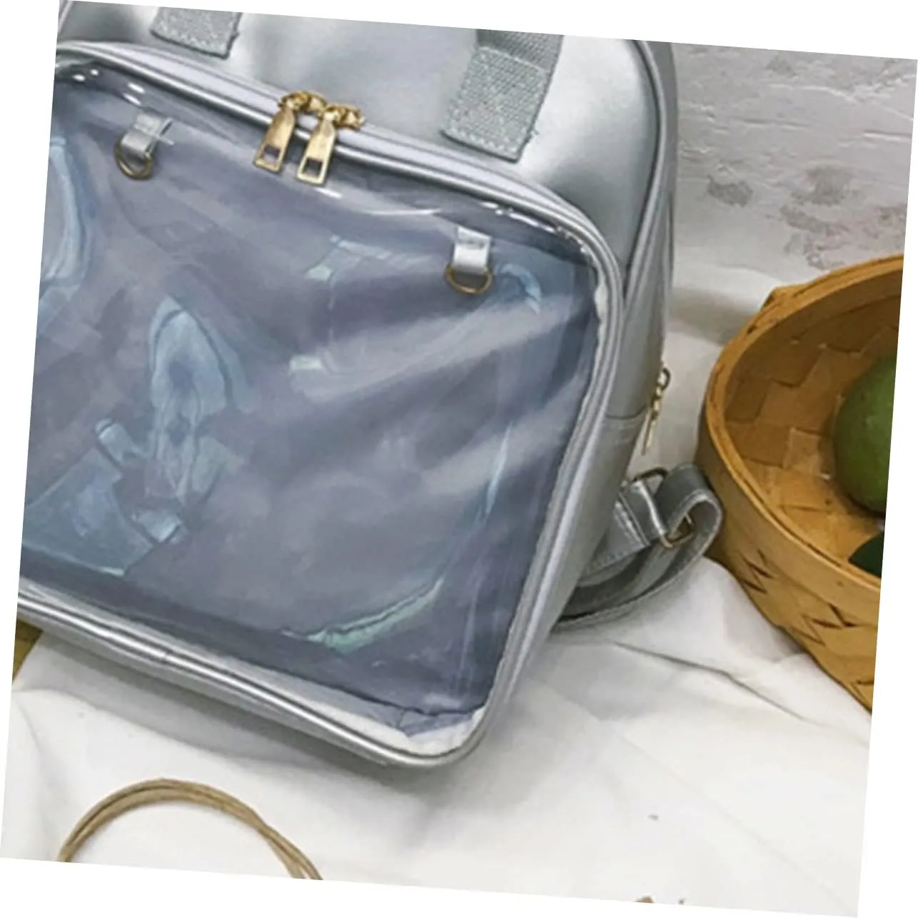 BESPORTBLE Backpacks for Girls Backpack Pvc Messenger Bag Adjustable Straps Fashion Book Bag for Women (grey)