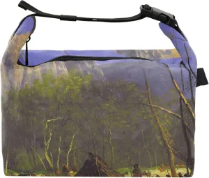 Bierstadt Indians Council Landscape Lunch Bags Women Insulated for Work Portable Adult Lunch Bag with Adjustable Shoulder Strap