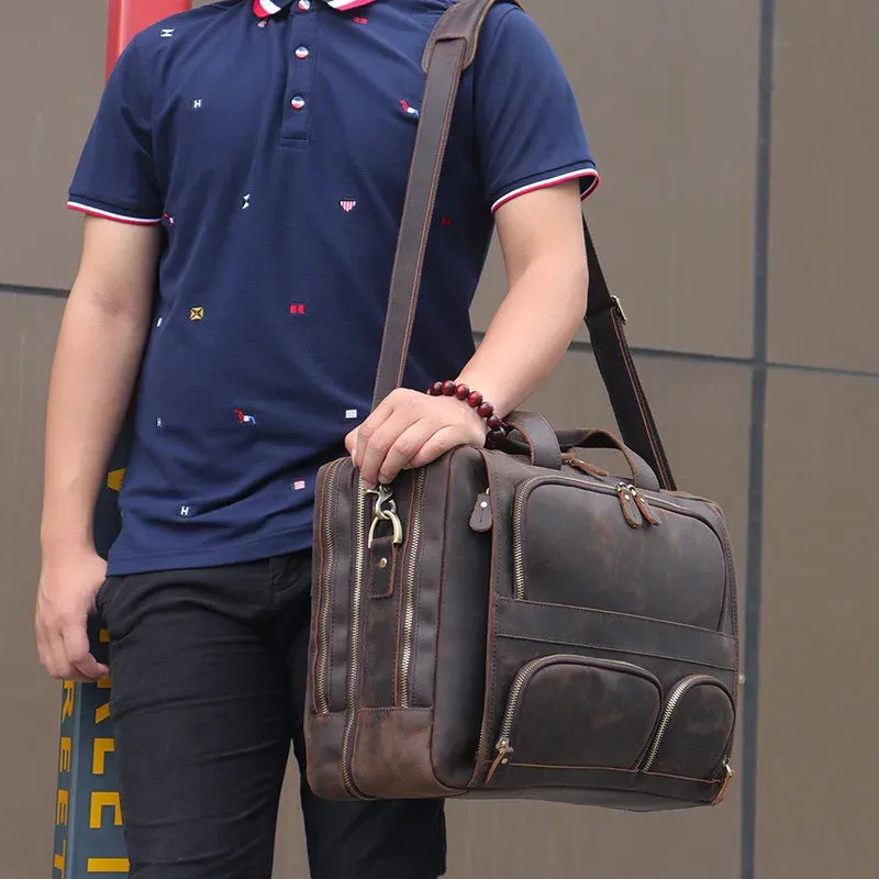 Big Briefcase Doctors Bag Business Office Bag Genuine Real Leather Laptop Briefcase