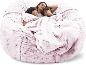 Big Huge Giant Bean Bag Chair for Adults, (No Filler) Bean Bag Chairs in Multiple Sizes and Colors Giant Foam-Filling Required- Machine Washable Covers, Double Stitched Seams (Blood red,6FT)