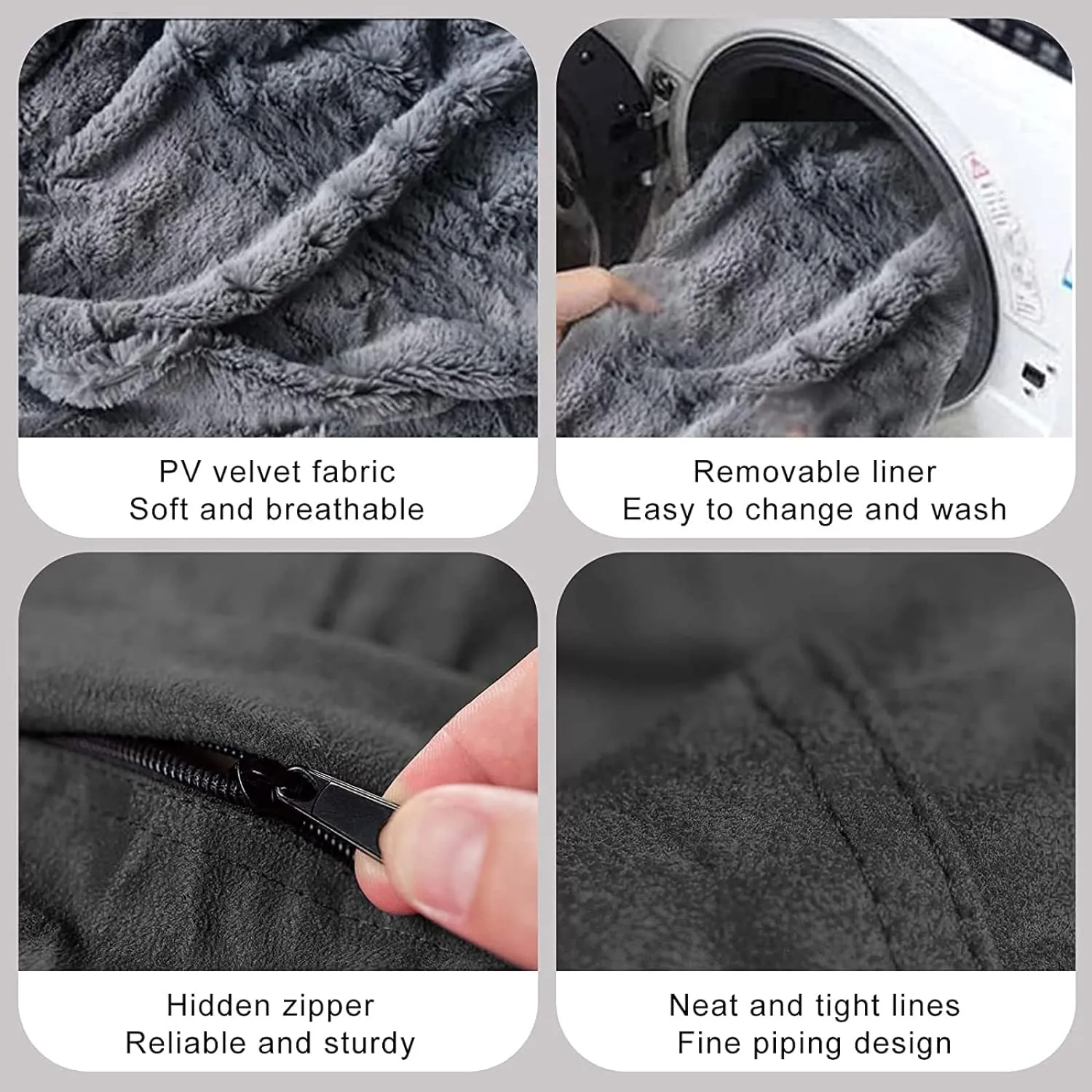 Big Huge Giant Bean Bag Chair for Adults, (No Filler) Bean Bag Chairs in Multiple Sizes and Colors Giant Foam-Filling Required- Machine Washable Covers, Double Stitched Seams (Dark Gray,5FT)