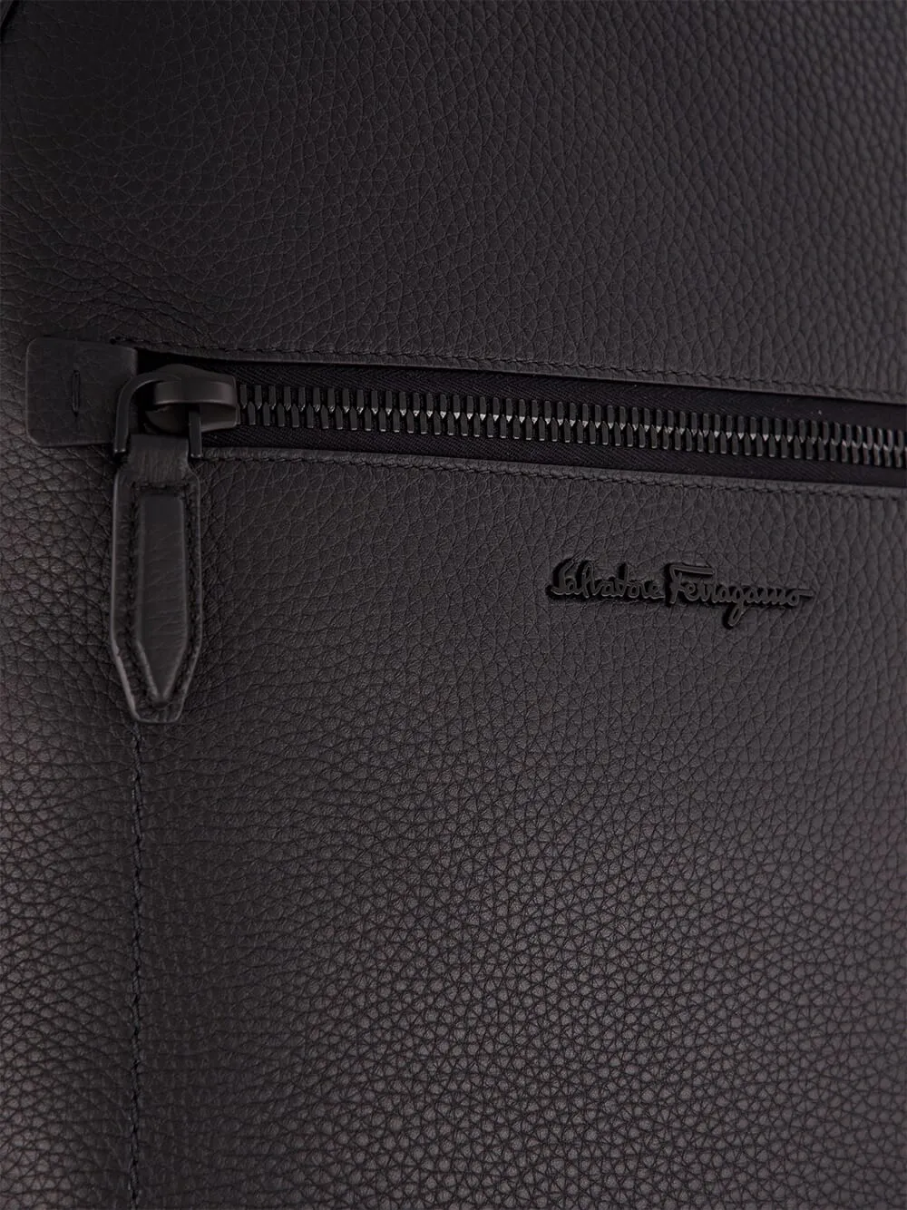 Black Calfskin Leather Backpack