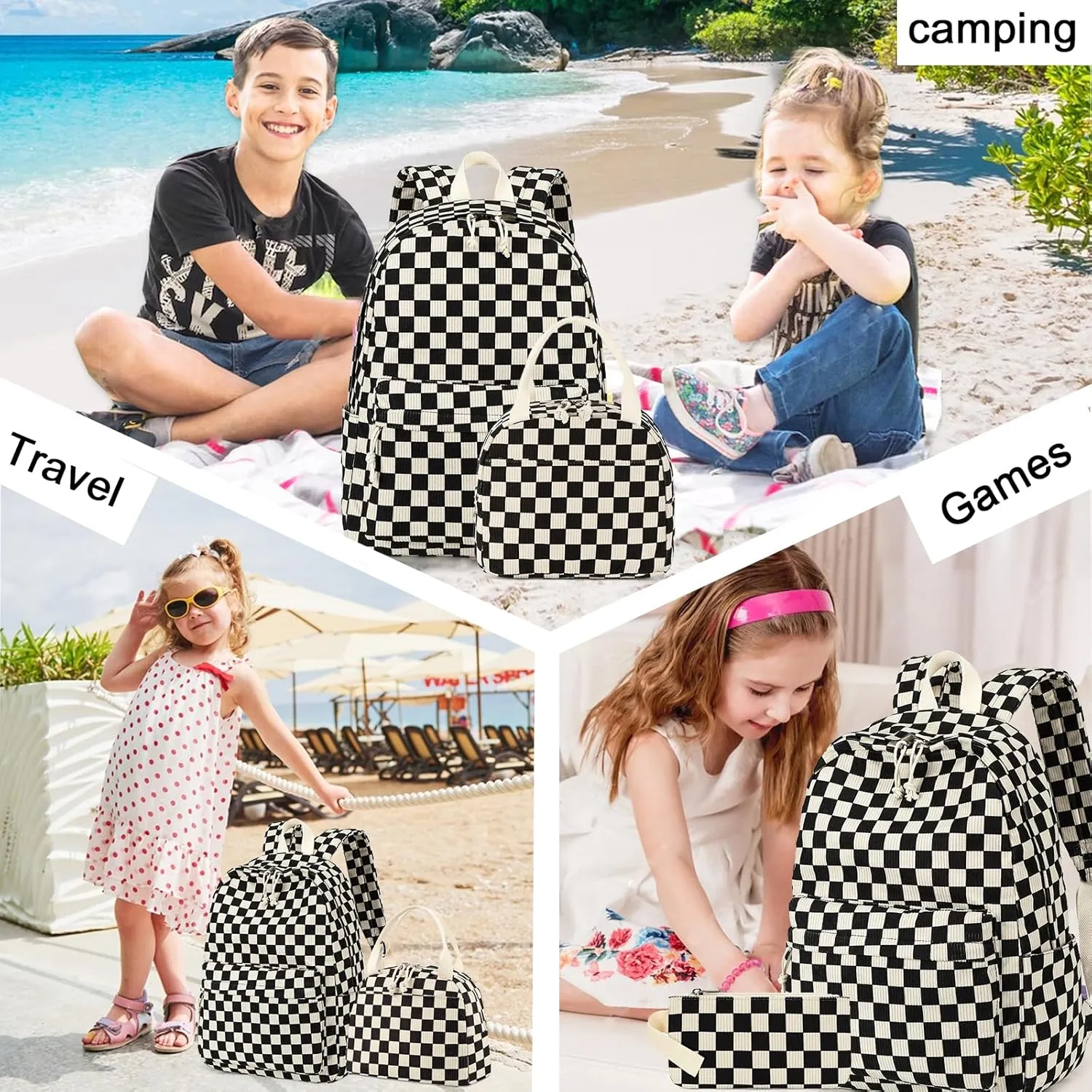 Bluboon School Backpack Teens Girls Boys Kids School Book Bags with Lunch Box Pencil Bag