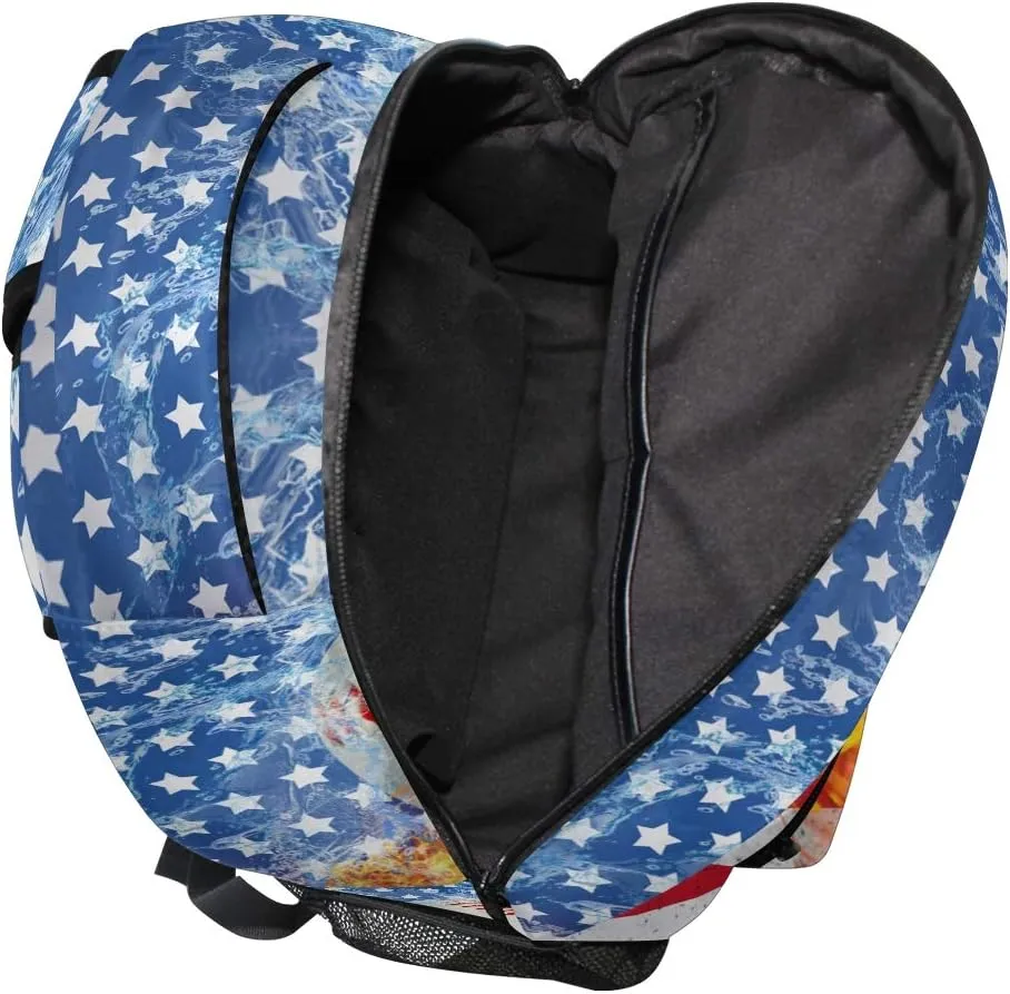 Blue Baseball Bookbags Chic 3th 4th 5th Grade School Backpacks Travel Laptop Daypack Bag Purse for Girls Boys Teens