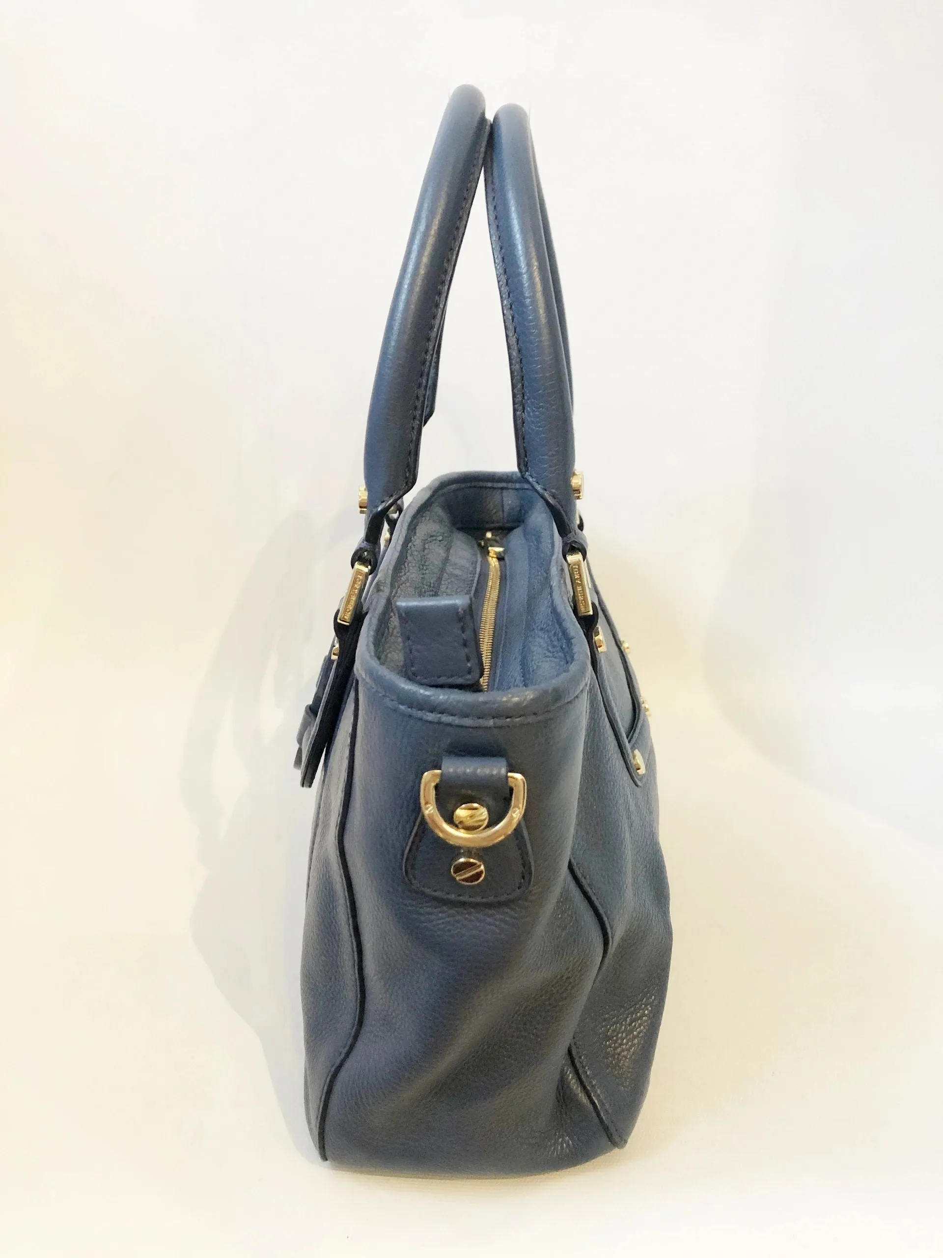 Blue Leather Satchel