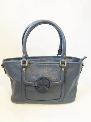 Blue Leather Satchel