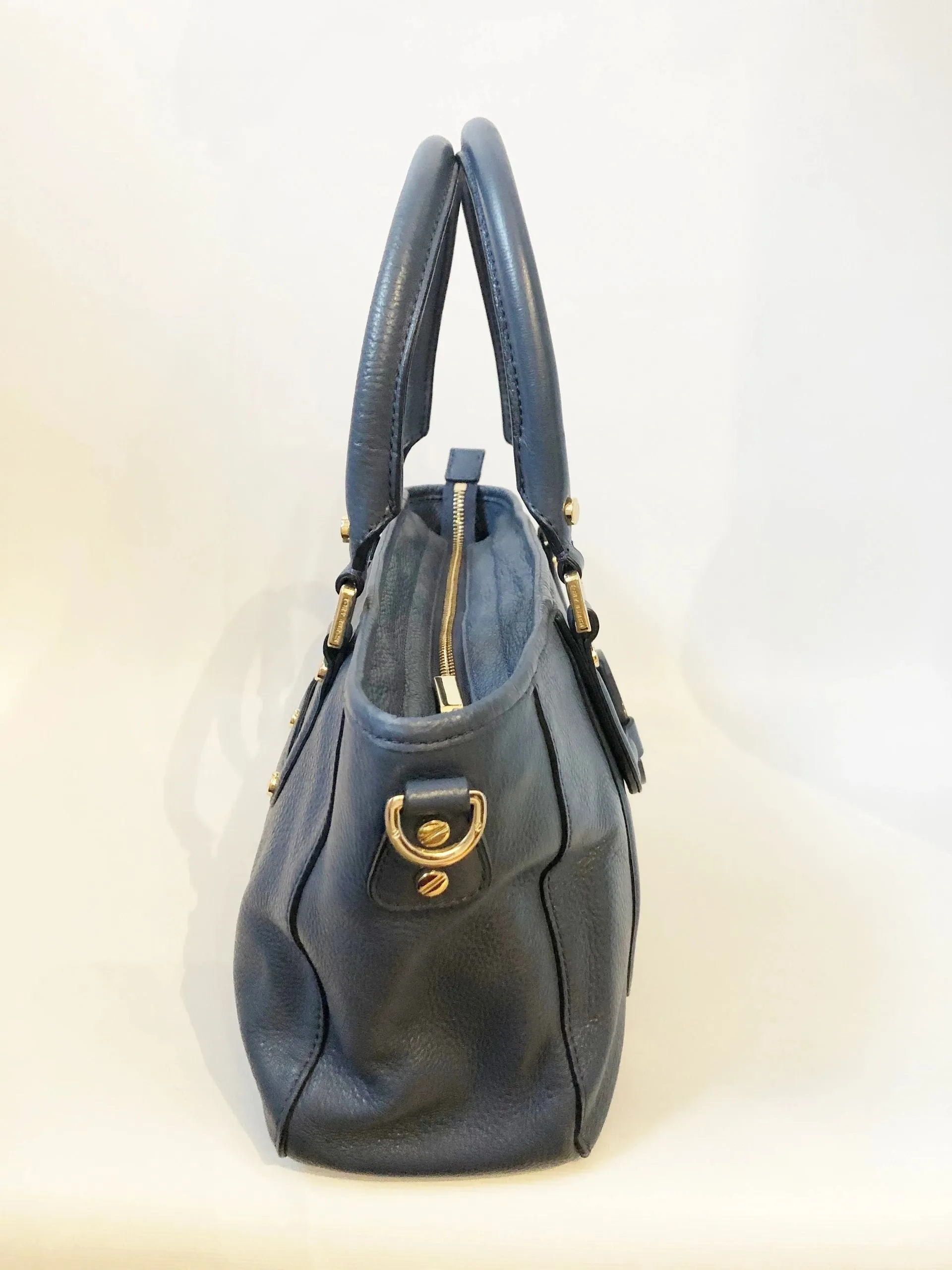 Blue Leather Satchel