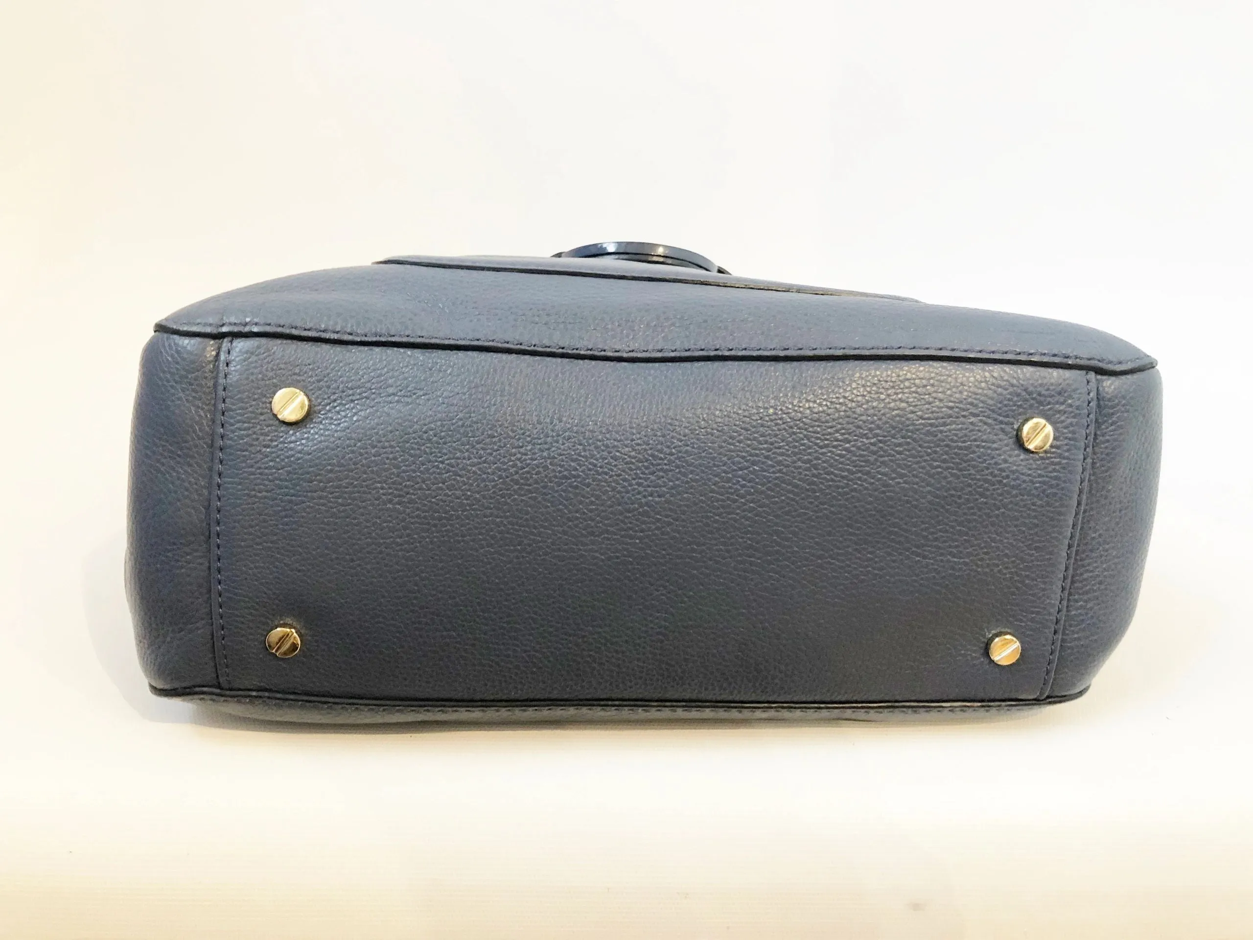 Blue Leather Satchel
